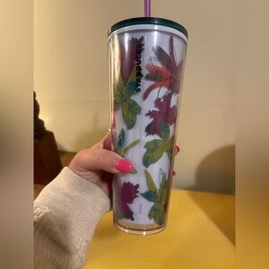 Spring 2022 Starbucks  Floral Tumbler - Purple and Green